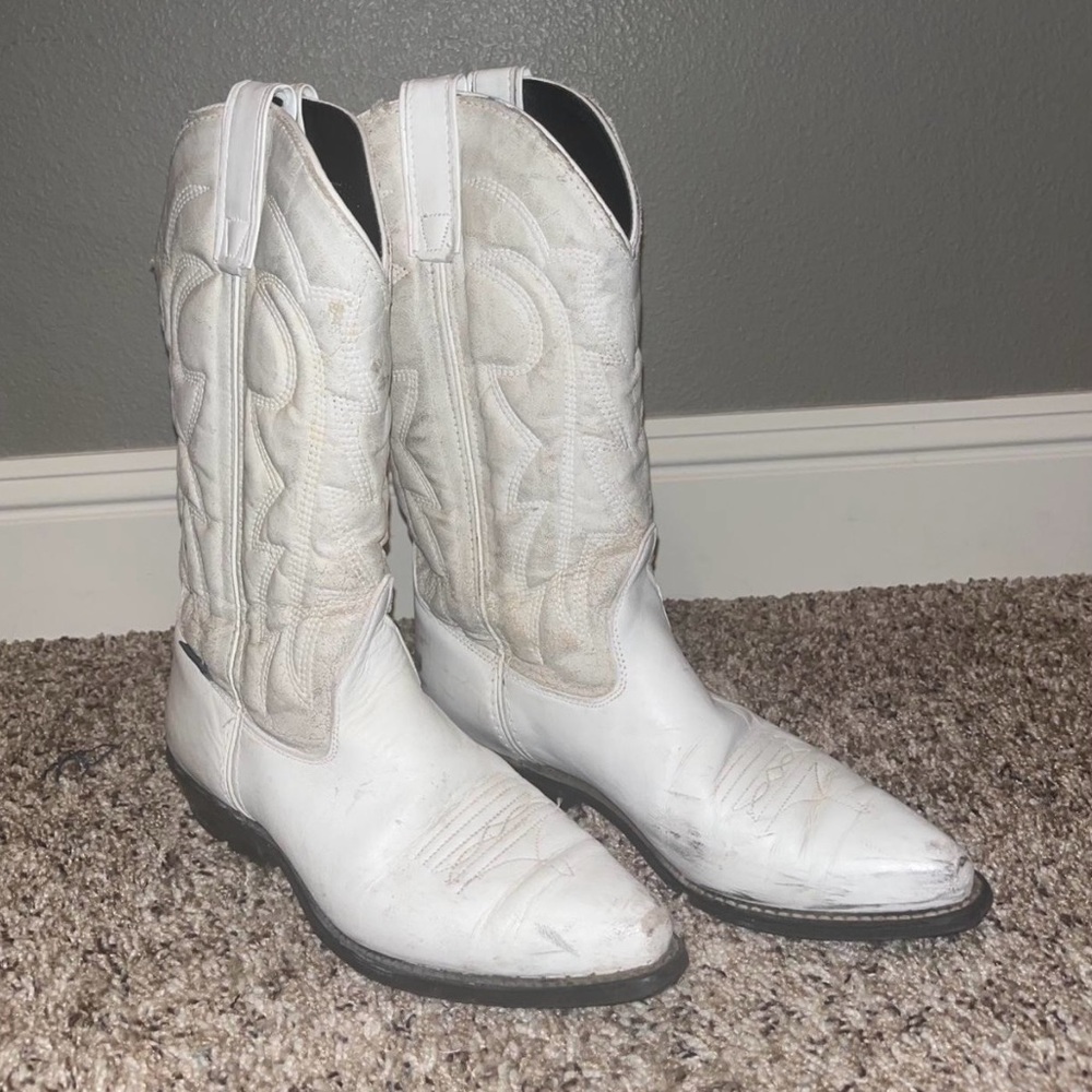 Capezio White Leather Western Cowboy Boots